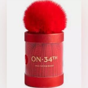On 34th Red Boxed Rib-Knit Beanie, Macy's Exclusive